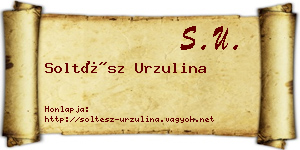 Soltész Urzulina névjegykártya